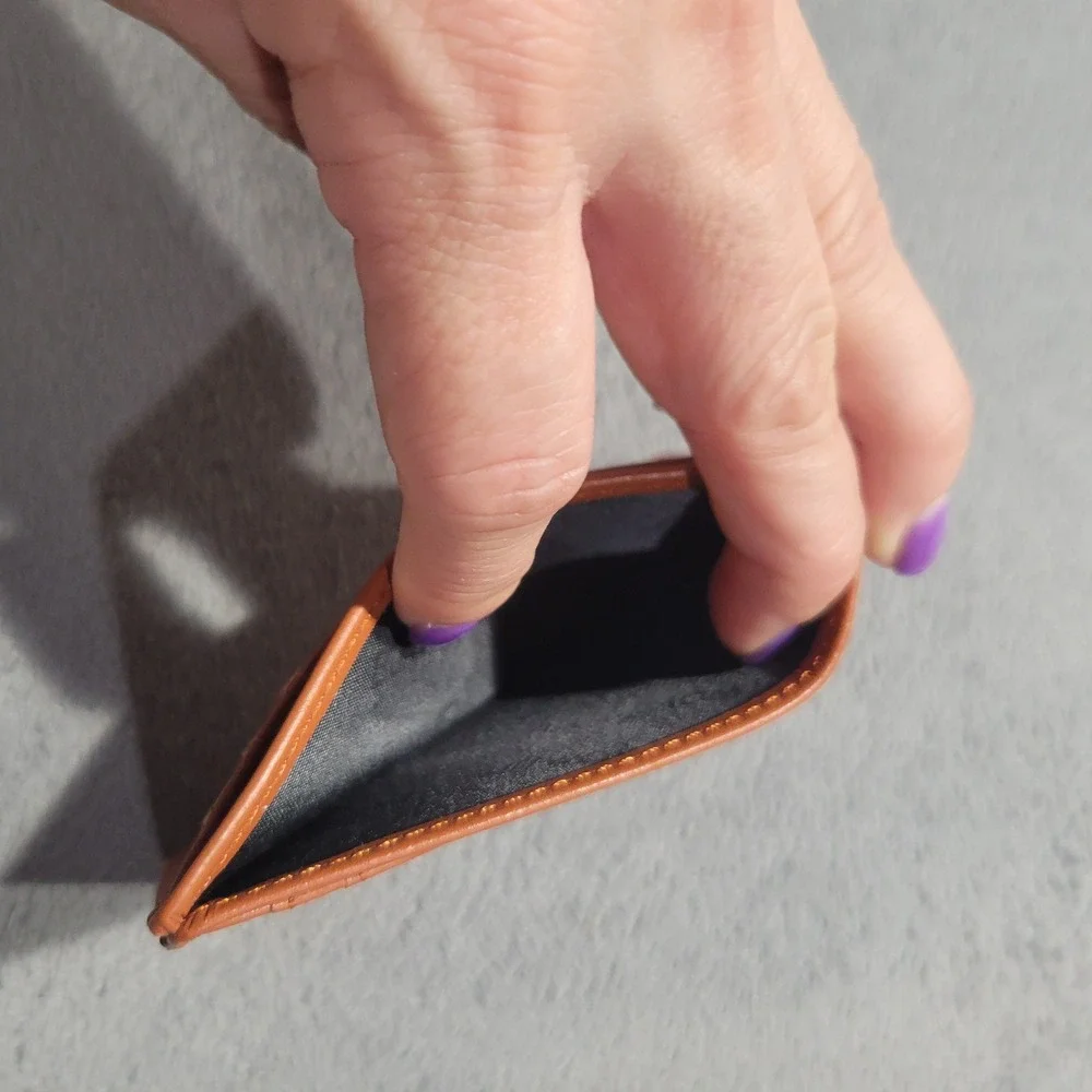 Buffway‎ Wallet Slim Card Holder Unisex Brown Minimalist RFID Front Pocket RFID